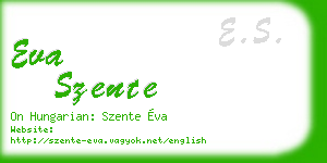 eva szente business card